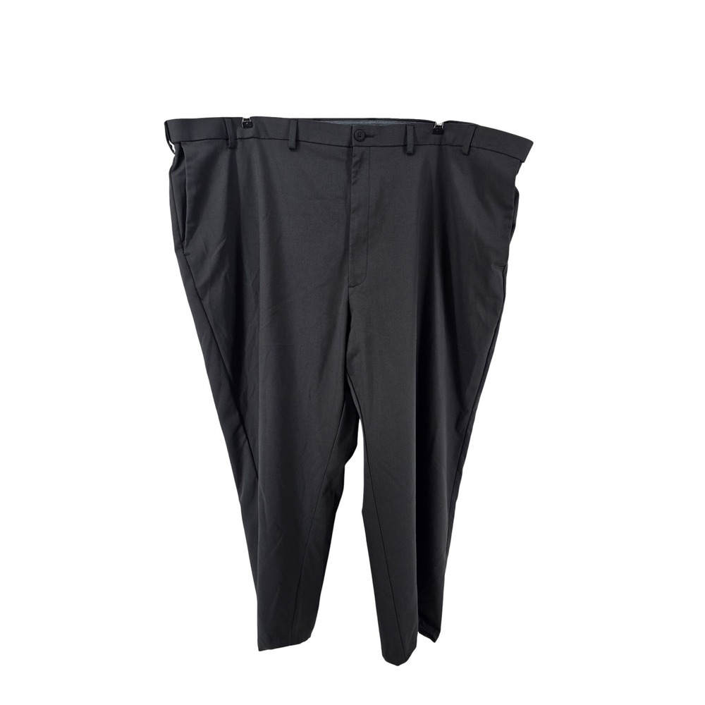Haggar Dress Pants Mens 52x30 Gray Cool Right Performance Flex Flat Front Work*